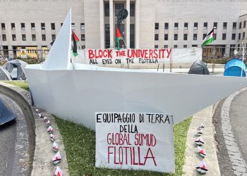 Tende alla Sapienza per la Flotilla: “Se la attaccano pronti a bloccare l’università”