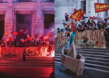 Studenti al ministero per l’inizio dell’anno scolastico: “Si parli del genocidio in Palestina”