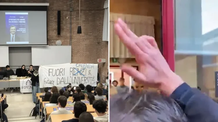 Calenda contestato all’università Ca’ Foscari: rispunta il gesto della P38