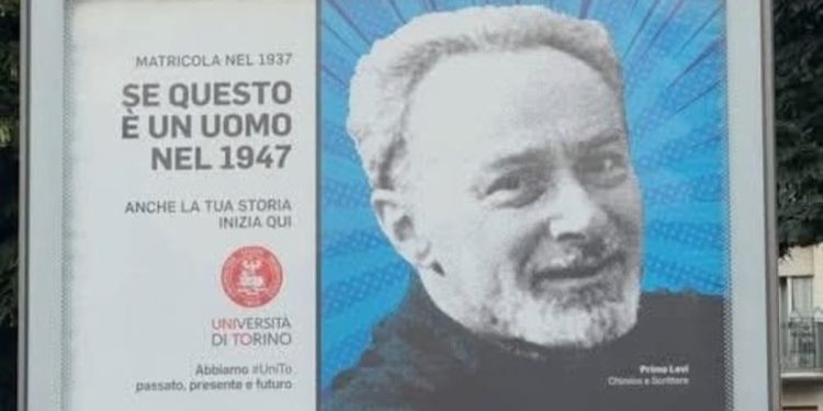 La contestata pubblicità dell’Università di Torino con Primo Levi