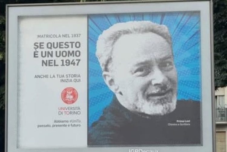 La contestata pubblicità dell’Università di Torino con Primo Levi