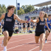 studenti universitari in una pista di atletica durante una competizione sportiva