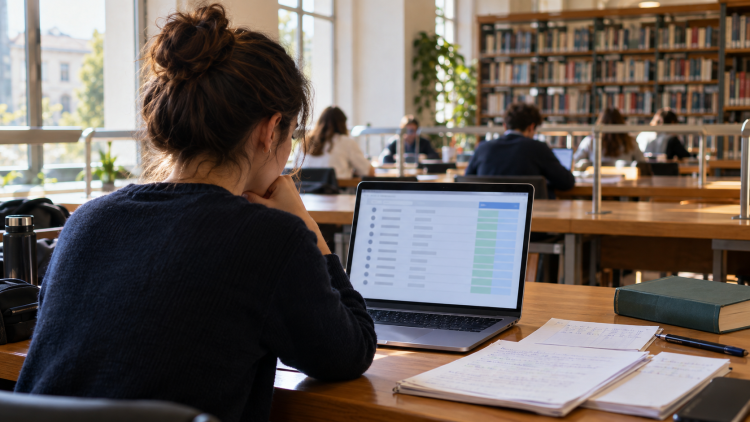 Studentessa consulta i risultati del test di ammissione a Medicina in inglese