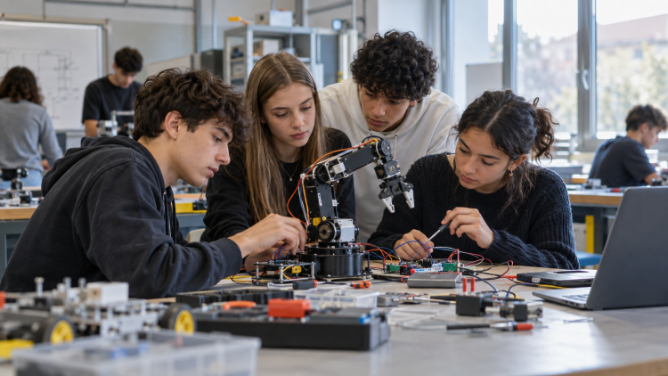 Studenti in laboratorio durante un’attività prevista dalla riforma degli istituti tecnici 2026