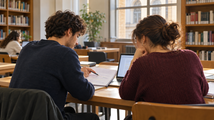 Studenti universitari collaborano nello studio, immagine illustrativa delle borse di collaborazione Sapienza 2026.