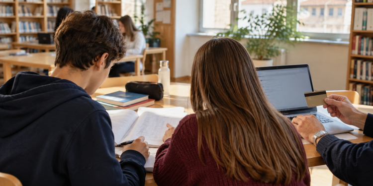 ALT: Studenti consultano i documenti per il bando Supermedia INPS 2026