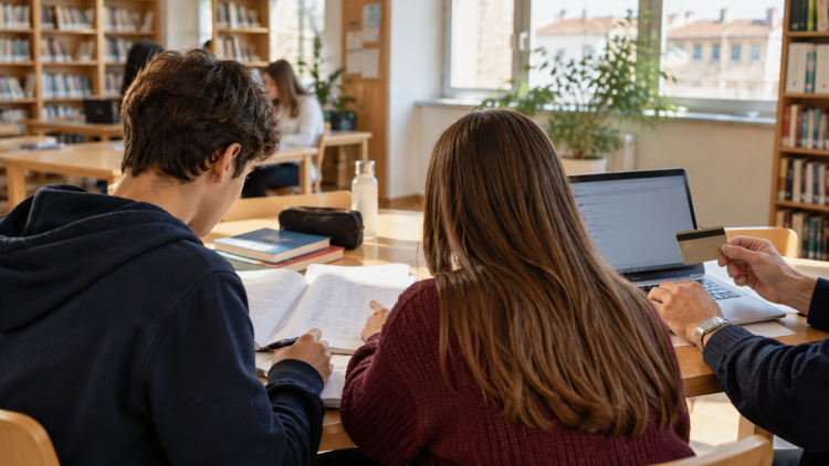 ALT: Studenti consultano i documenti per il bando Supermedia INPS 2026
