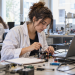 Studentessa in laboratorio universitario per le borse Women in STEM 2026