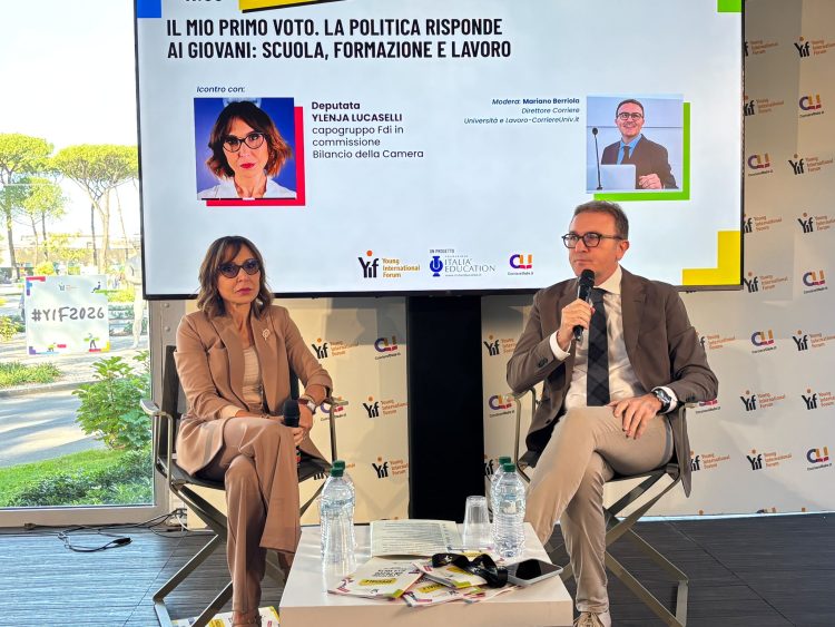 Lucaselli (FdI) incontra i giovani allo Young International Forum: “Politica deve tornare a parlare con sincerità ai giovani”