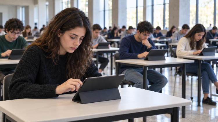 Addetta di un ufficio universitario assiste una studentessa allo sportello