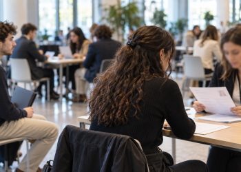 Giovane candidata durante un colloquio di lavoro con una recruiter
