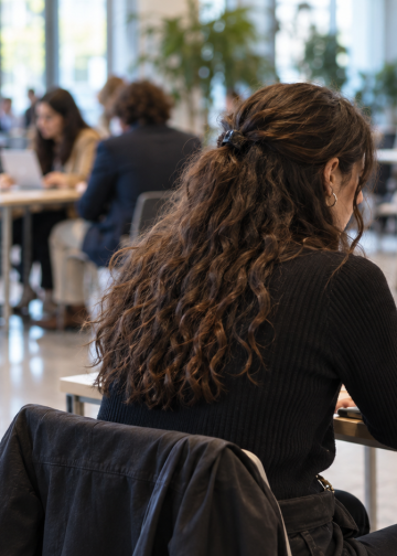 Giovane candidata durante un colloquio di lavoro con una recruiter